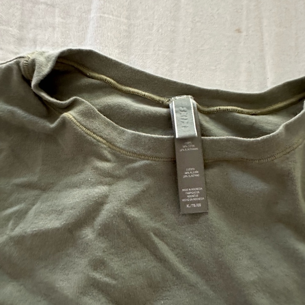 SKIMS Green Long Sleeve Tee Essential Crew Neck